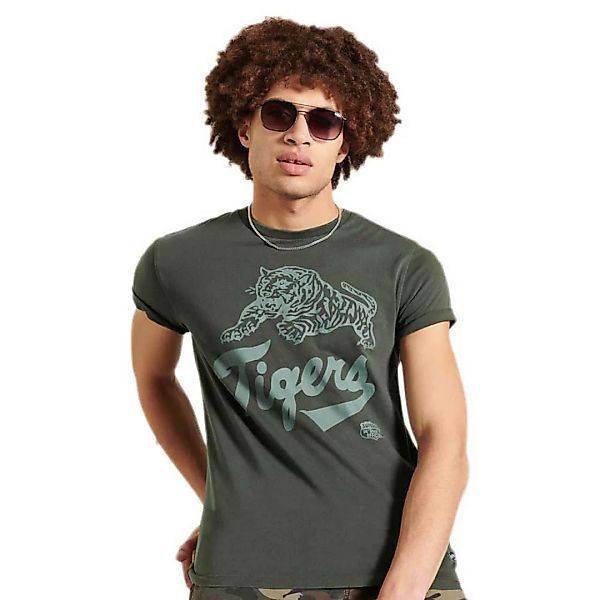Superdry Overdye Collegiate State Kurzarm T-shirt 2XL Pine günstig online kaufen
