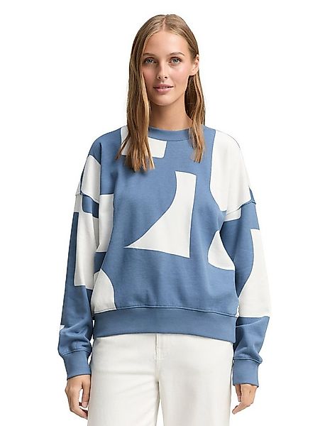 TOM TAILOR Denim Sweatshirt mit All-Over Print günstig online kaufen