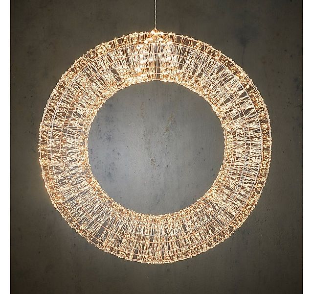 Luca Lighting Dekokranz LED Kranz Outdoor Metallgestell Metall silber günstig online kaufen