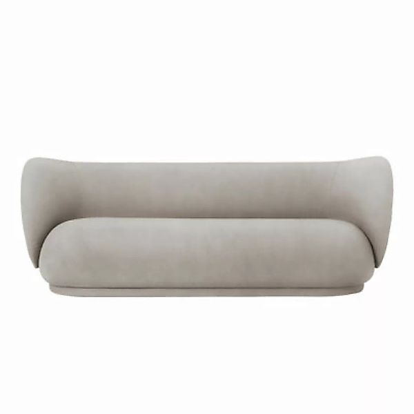 Sofa Rico textil beige / 3-Sitzer - L 210 cm - Polyesterstoff - Ferm Living günstig online kaufen