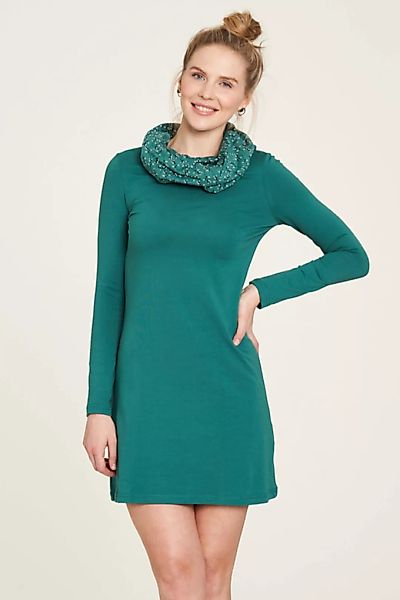 Jersey Kleid Aus Bio-baumwolle Mit Kragen In Grün Und Rot günstig online kaufen