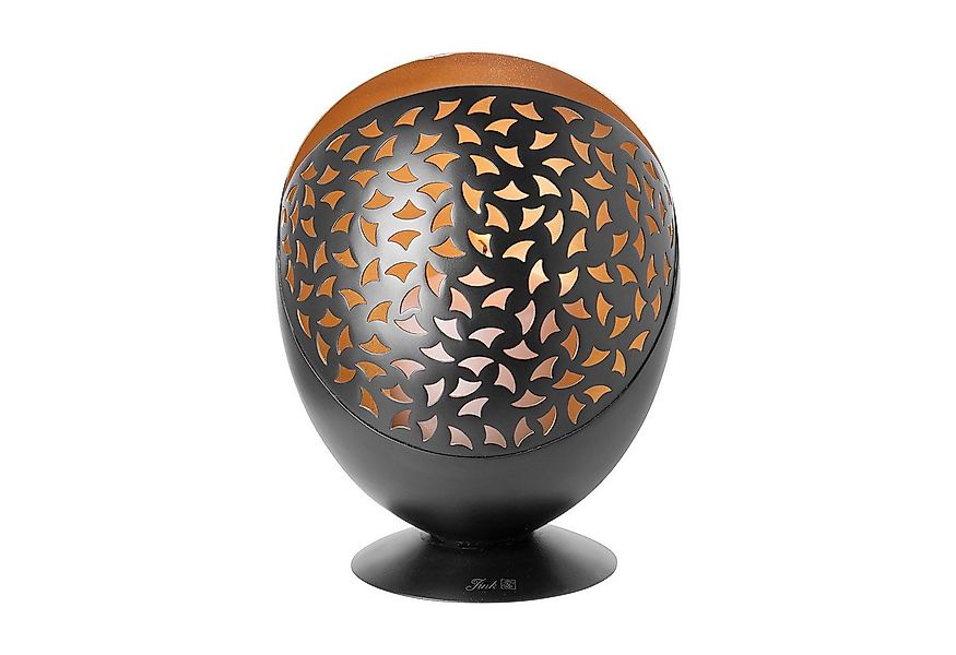 Fink Dekovase PURIA Windlicht ohne Glas - gold-schwarz - Eisen - H. 21cm x günstig online kaufen