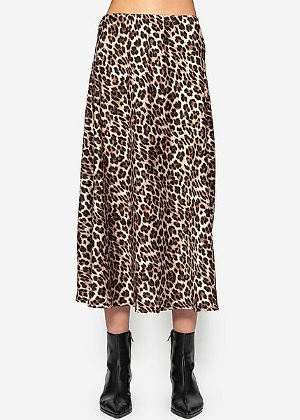 SASSYCLASSY Schlupfrock Leo Satin Midirock in A-Linie für Damen Eleganter S günstig online kaufen