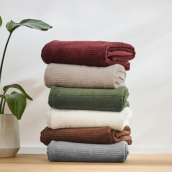 IBENA Wohndecke »Wohndecke Cordoba«, Mit trendiger Cord-Struktur günstig online kaufen