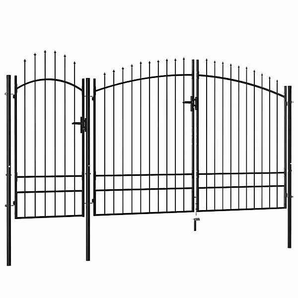 vidaXL Gartentor Stahl 2,45x4 m Schwarz 144366 günstig online kaufen