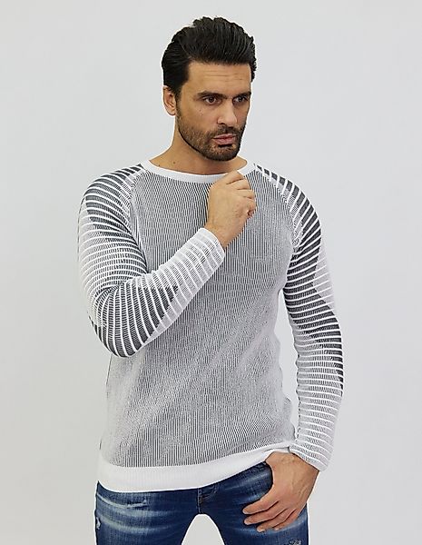 Denim Distriqt Strickpullover Zweifarbiger Feinstrick mit günstig online kaufen