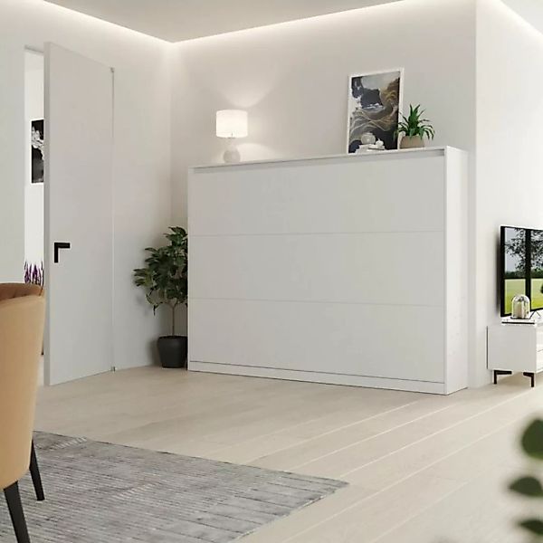 SMARTBett Schrankbett Wandklappbett 100/ 140/ 160x200 cm Weiß mit Gasdruckf günstig online kaufen