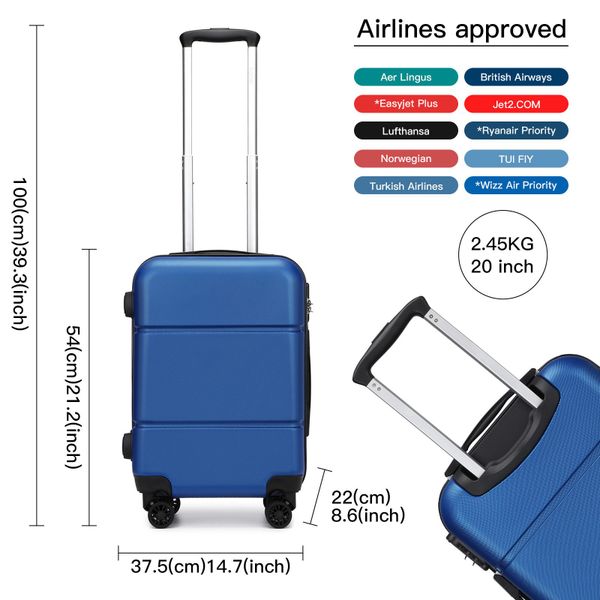 KONO Koffer Premium-Handgepäckkoffer 55x38x22cm günstig online kaufen