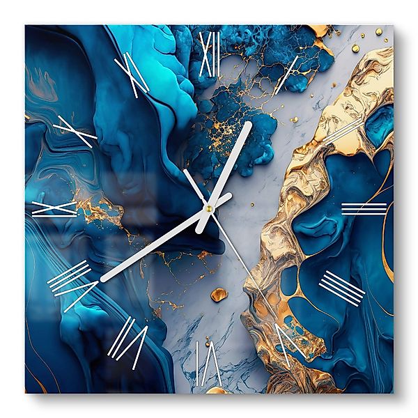 DEQORI Wanduhr 'Goldene Tiefen' (Glas Glasuhr günstig online kaufen