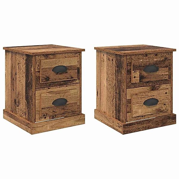 vidaXL Nachttisch 2 Stk Altholz 39 x 39 x 47,5 cm Holzwerkstoff 881329 günstig online kaufen
