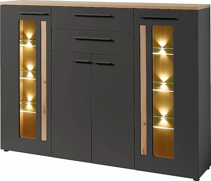 Innostyle Highboard "Loft Two", Breite 180 cm, 2 Holztüren, 2 Schubkästen, günstig online kaufen