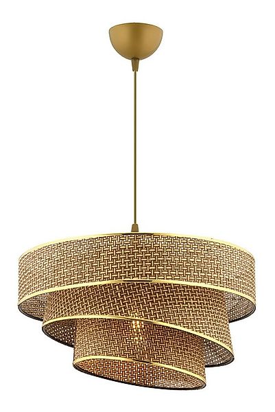 Opviq Pendelleuchte, ohne Leuchtmittel, Textilschirm in Rattanoptik günstig online kaufen