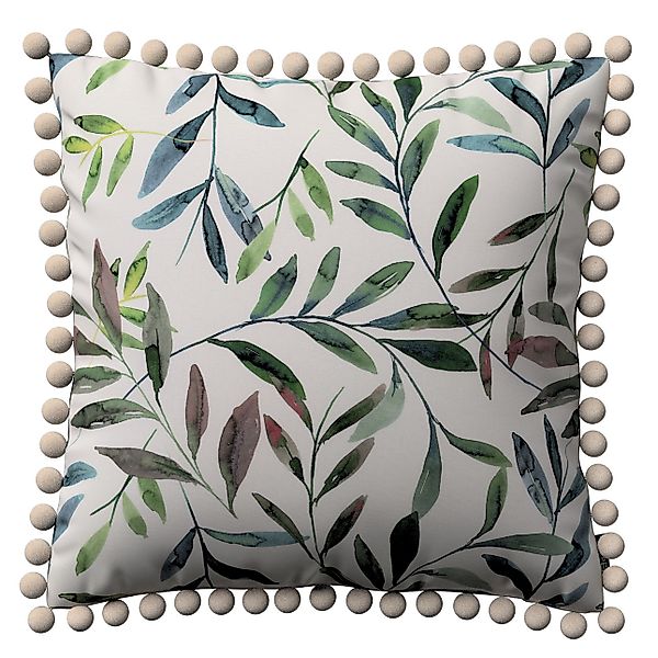 Kissenhülle Wera mit Bommeln, weiß-grün, 45 x 45 cm, Eden (144-22) günstig online kaufen