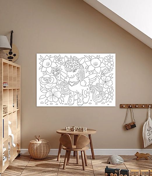 queence Bild »Einhorn und Blumen« Blumenbilder   Blätter   Blätterbilder günstig online kaufen