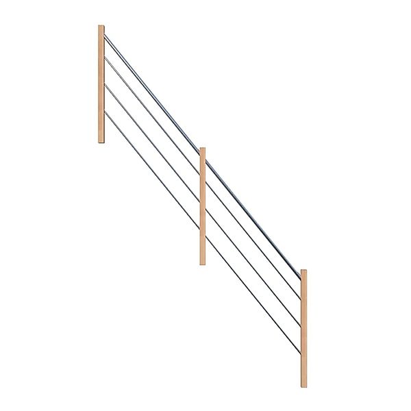 StarWood Holz-Edelstahl-Geländer Buche Links FSC® günstig online kaufen