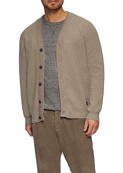s.Oliver Strickjacke Strukturierter Cardigan aus Wollmix Rippblende günstig online kaufen