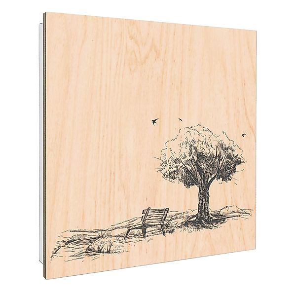 Banjado Großer Schlüsselbox Holz 30x30cm Weiß Scharnier Rechts 50 Haken Sch günstig online kaufen