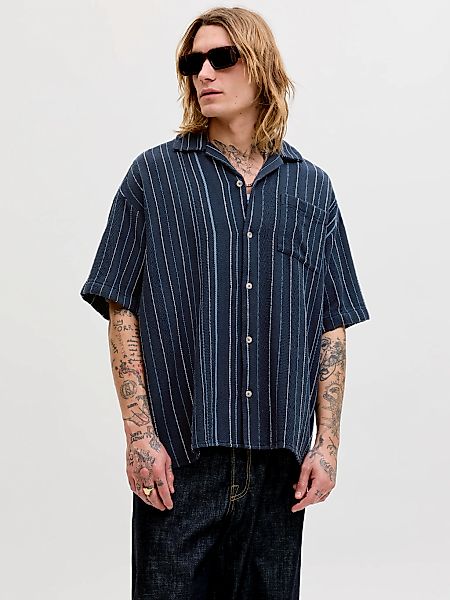 Jack & Jones Kurzarmhemd "JJEBRADLEY STRIPED RESORT SHIRT SS LN" Baumwolle, günstig online kaufen