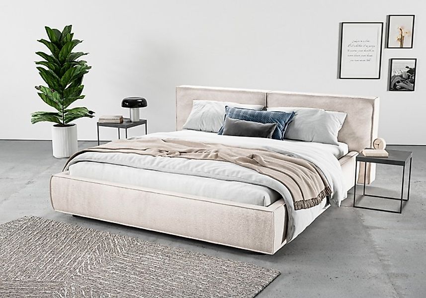 Home affaire Polsterbett »Adrina mit Biesenoptik, Feincord und Luxus-Microf günstig online kaufen
