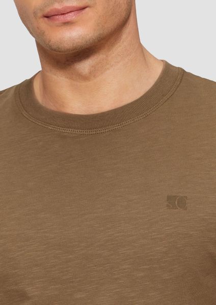 s.Oliver T-Shirt T-Shirt mit Flammgarnstruktur kurzarm, günstig online kaufen