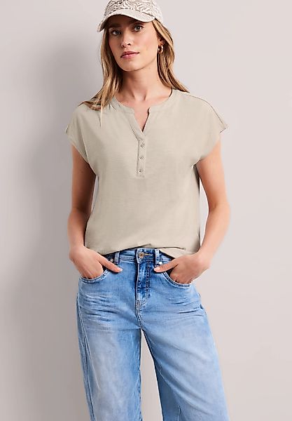 STREET ONE T-Shirt mit geschlitztem Rundhalsausschnitt günstig online kaufen