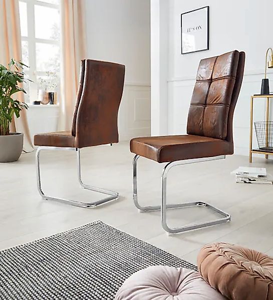 INOSIGN Esszimmerstuhl »Lale Freischwinger« () (2 Stück) Bezug aus strapazi günstig online kaufen