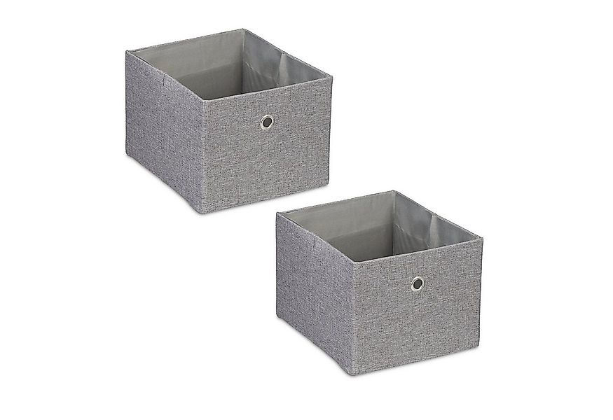 relaxdays Aufbewahrungsbox im 2er Set, grau günstig online kaufen