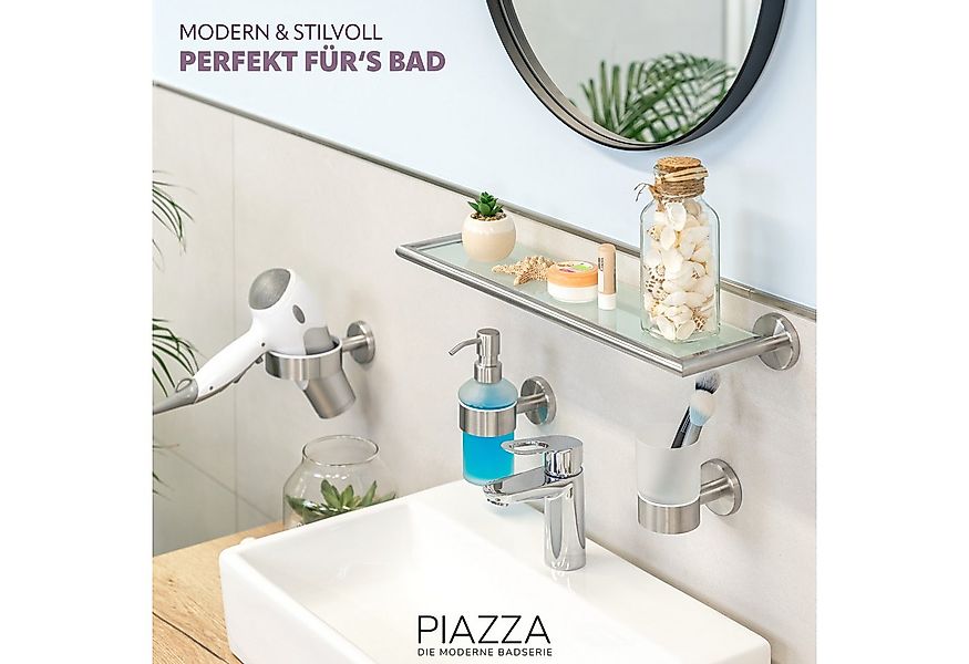 bremermann Wandregal Bad-Serie PIAZZA - Glasablage mit Rahmen, Edelstahl ma günstig online kaufen
