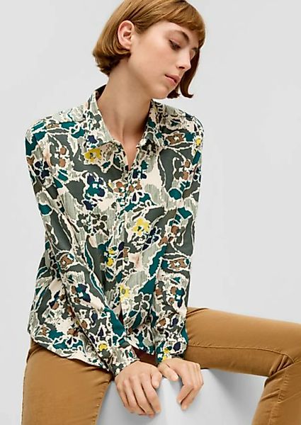 s.Oliver Langarmshirt Bluse aus Baumwollstretch günstig online kaufen