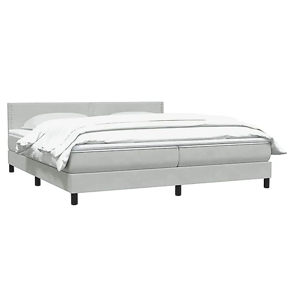 vidaXL Boxspringbett mit Matratze Hellgrau 180x220 cm Samt 3316173 günstig online kaufen