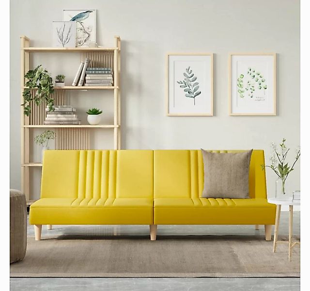 vidaXL Sofa, Schlafsofa Hellgelb Stoff günstig online kaufen