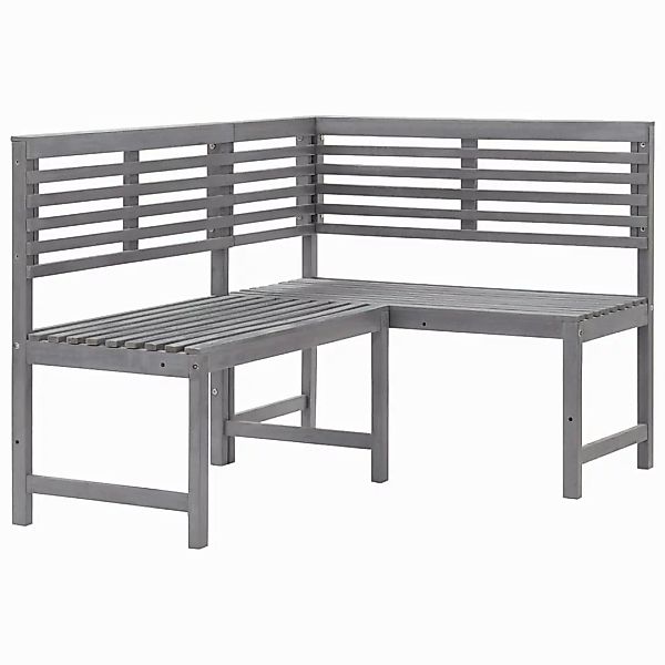 Garten-eckbank Grau 140 Cm Massivholz Akazie günstig online kaufen