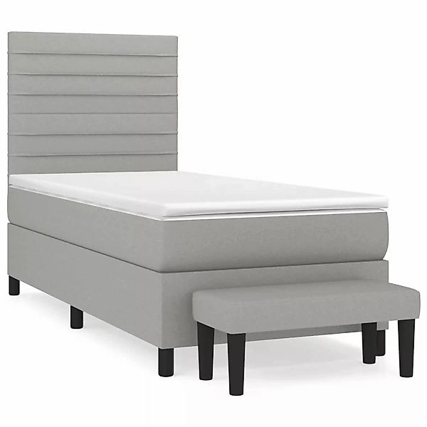 vidaXL Boxspringbett mit Matratze Hellgrau 90x190 cm Stoff1399031 günstig online kaufen