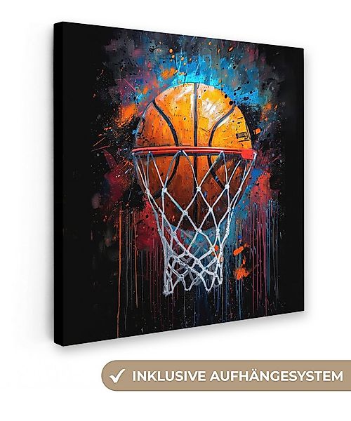 OneMillionCanvasses® Leinwandbild Graffiti - Basketball - Sport - Schwarz - günstig online kaufen