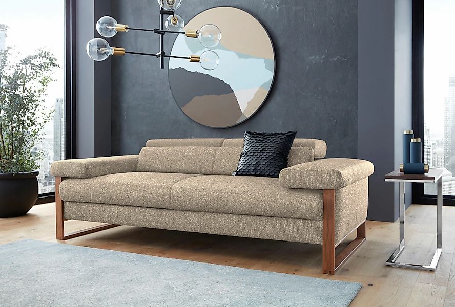 W.SCHILLIG 2-Sitzer "finn", German Design Award 2016, Fußgestell Nussbaum n günstig online kaufen