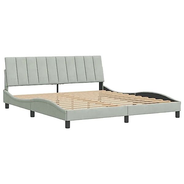 vidaXL Bettgestell ohne Matratze Hanko Hellgrau 180x200 cm Samt 3207861 günstig online kaufen