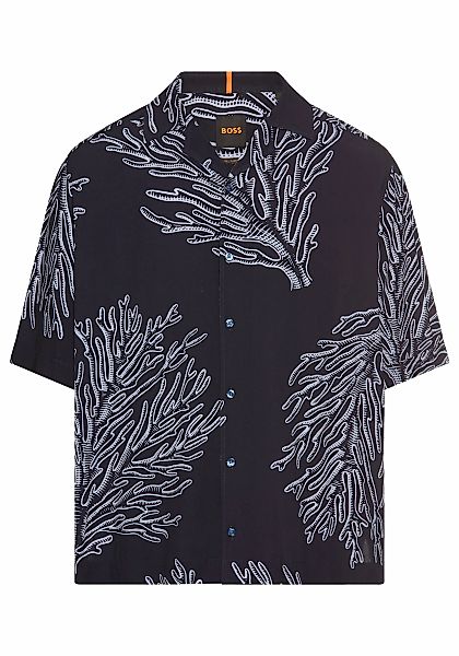 BOSS ORANGE Kurzarmhemd "Lapisy" mit großem Druck Oktopus Krake günstig online kaufen
