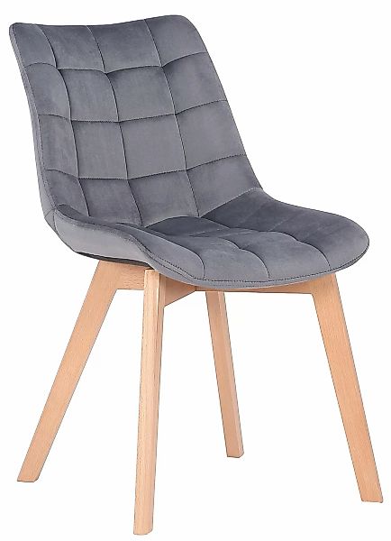 Esszimmerstuhl Passaic Samt Grau günstig online kaufen