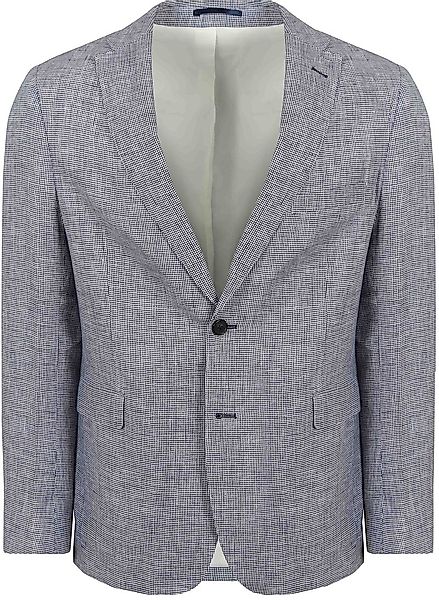 Suitable Blazer Pepita Leinen Blau - Größe 50 günstig online kaufen
