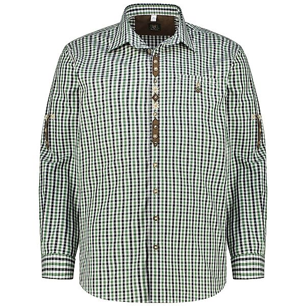 Orbis Trachtenhemd mit Krempelärmeln Farbe waldgrün Größe: 4XL günstig online kaufen