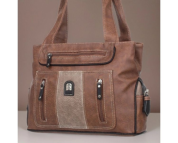 CHARM & SHAPE Handtasche Braune Damenhandtasche A4 Schultertasche 2 Hauptfä günstig online kaufen