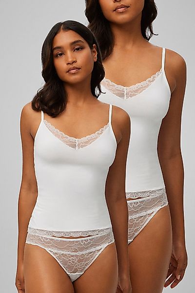 YSABEL MORA Spaghettitop 2er Pack, elastisch, Spitzeneinsatz, schmale Träge günstig online kaufen