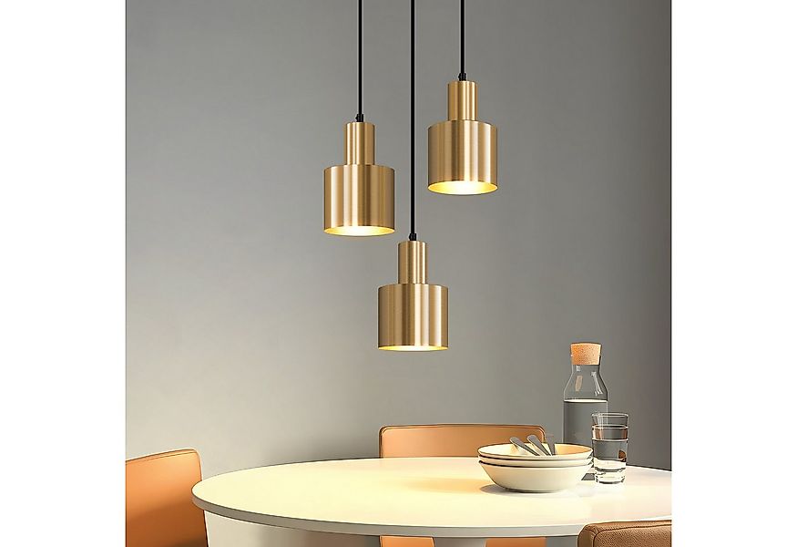 Nettlife Pendelleuchte Hängelampe Esstisch Vintage 1/3 Flammig Gold E27 Met günstig online kaufen