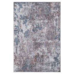 Kurzflorteppich in Blaugrau und Terracotta modernem Design günstig online kaufen
