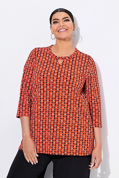 Ulla Popken T-Shirt Shirt grafischer Druck A-Linie Rundhals 3/4-Arm günstig online kaufen