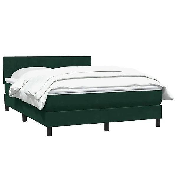 vidaXL Boxspringbett mit Matratze Dunkelgrün 160x220 cm Samt 3316266 günstig online kaufen