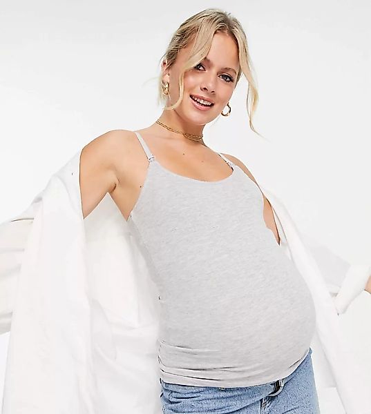 New Look Maternity – Mittelgraues Still-Trägershirt günstig online kaufen