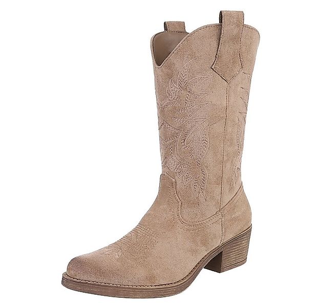Ital-Design Elegante Cowboystiefel mit Stickerei für Damen Westernstiefel ( günstig online kaufen