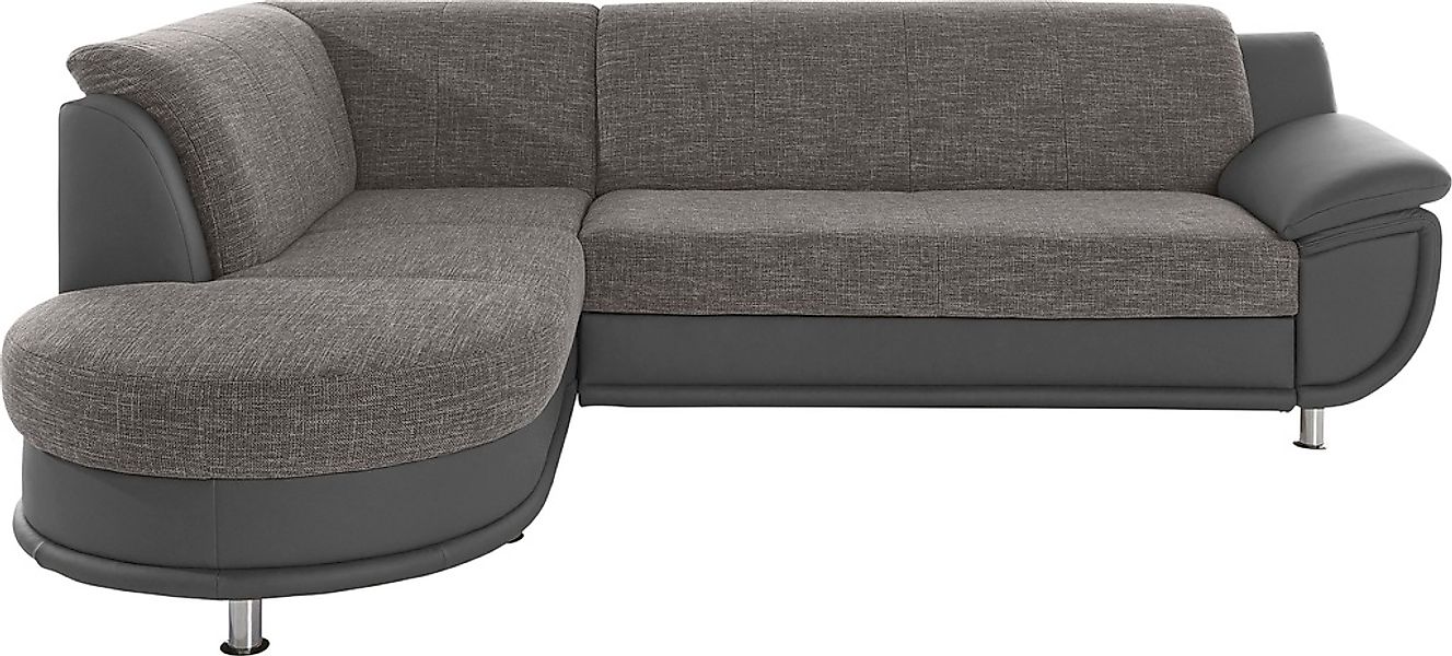 TRENDMANUFAKTUR Ecksofa "Rondo 3, zeitlos und bequem, Materialmix, breite A günstig online kaufen