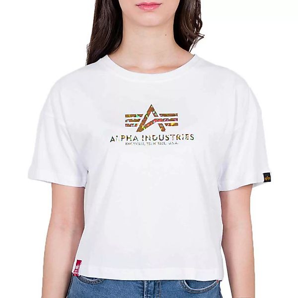 Alpha Industries Basic Cos Holografic Print Kurzärmeliges T-shirt XL White günstig online kaufen